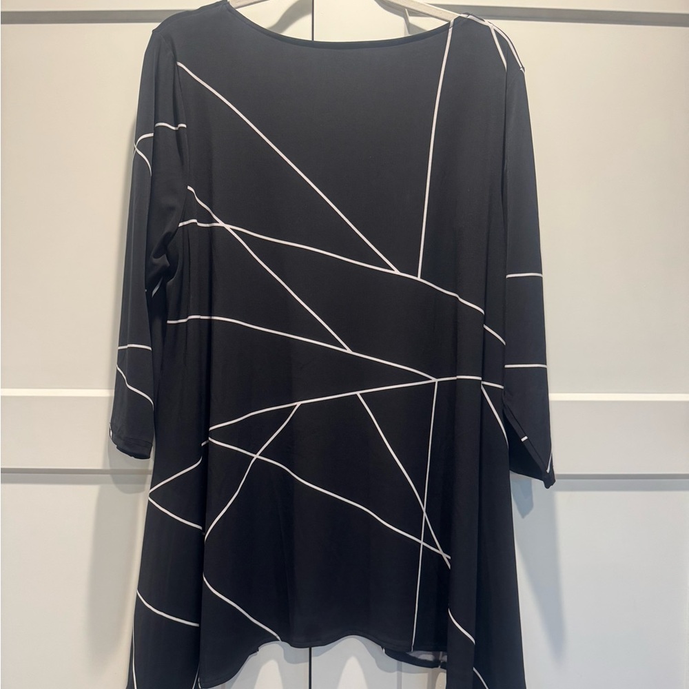 Alfani Black Top with White Accents